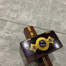 Vintage Rosewood? and Brass Mortice Gauge Good Condition 