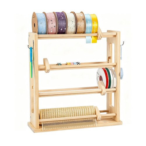 Wood ribbon organizer spool - ribbon,