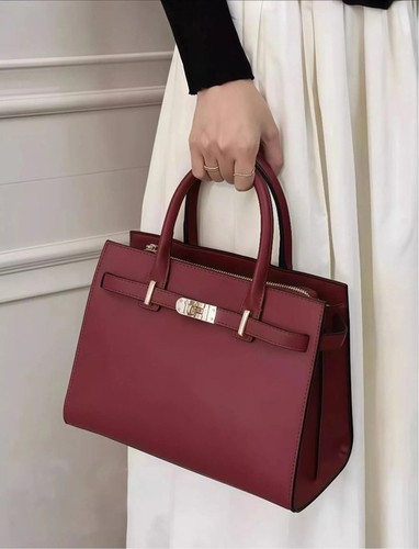 Burgundy cowhide leather tote - cowhide,