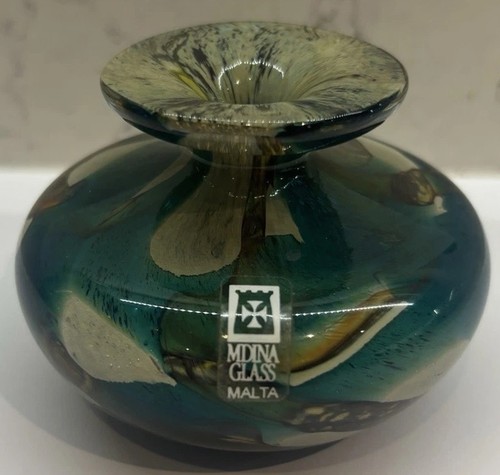 Mdina glass squat vase - mdina,