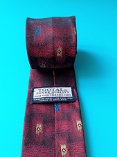 Vintage 1960's, Burgundy, Tootal, Patterned Tie. Made in England