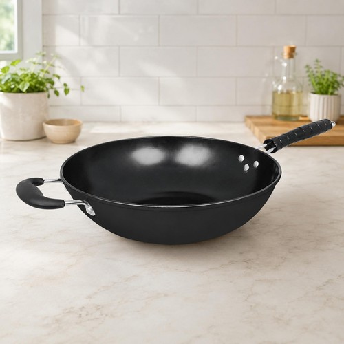 Large 34cm black non stick - large,