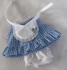 BLUE CHECK DRESS,PANTS & BIB