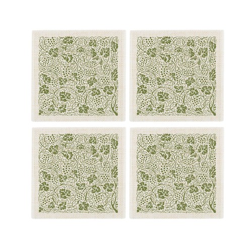 Oak leaves berries fabric - &,
