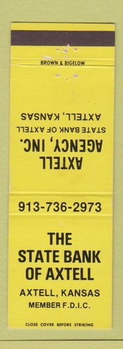 Matchbook cover state bank - state,