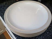 DENBY LINEN CREAM DINNER PLATES X 4