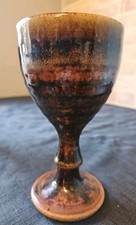 Studio Handmade Glazed Stoneware Goblet #