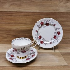Vintage Paragon Fascination Red Roses Tea Trio - Tea Cup,  Saucer & Tea Plate