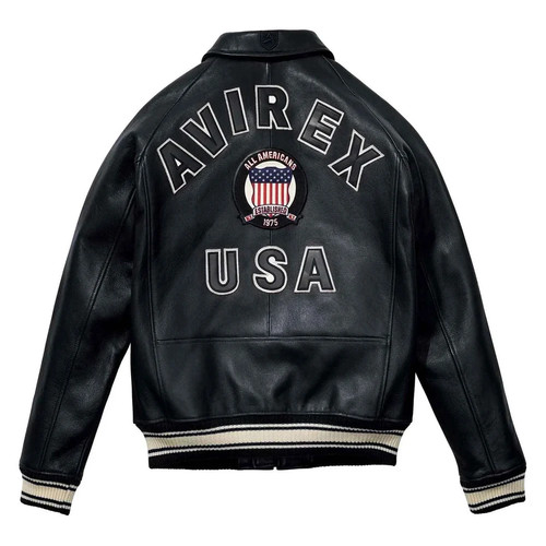 Men avirex black bomber - men's,