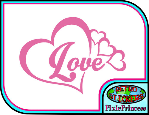 Love heart vinyl sticker - h,