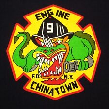 CHINATOWN dragon logo Fire Department youth lrg T shirt NYFD kids tee New York
