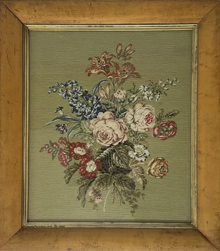 Woolwork floral tapestry - floral,