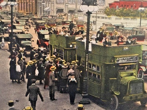 Postcard hand tinted old - tinted,