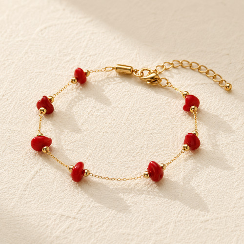 Natural red coral geometric - natural,