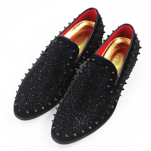 Mens black spiked rhinestone - black,