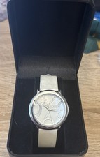 Gossip Watch White Leather