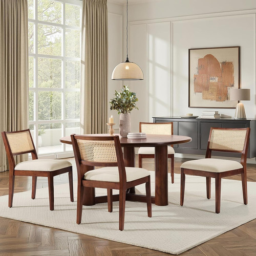 Rattan dining chairs set 4 - rattan, of