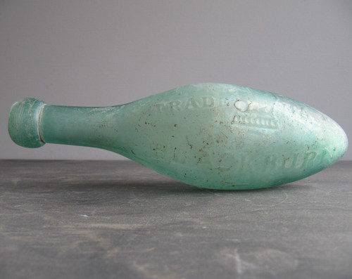 Antique bottle green glass - bottle,