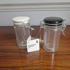 2 Glass Storage Jars With
