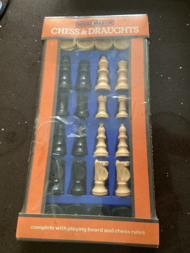 Vintage chess draughts set - chess, &