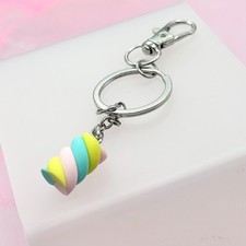 Flump Marshmallow Bag Charm (Green/Baby Pink/Yellow) - New Handmade