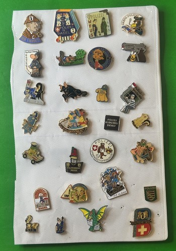 28x european police pins lot - pins,