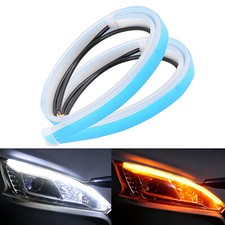 2pcs Car LED DRL Daytime Running Lights Flowing Headlight LED Strip Turn Signal
