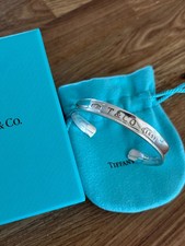Tiffany & Co. 1837 Cuff Bangle Bracelet 5.7" Sterling Silver 925 with Box &Pouch