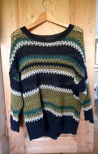 Vanessa Bruno jumper striped open knit round neck drop shoulders oversized M