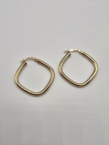 9ct square hoop earrings - 'square',