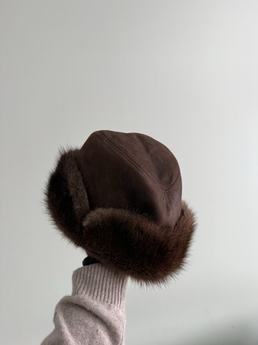 Vintage brown suede mink fur - vintage,