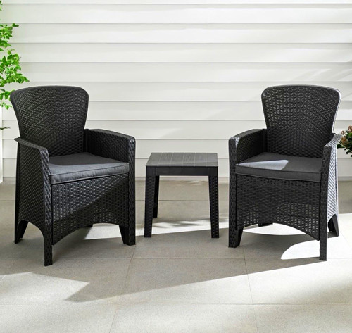 Piece black rattan wicker - 3-piece, rattan/wicker