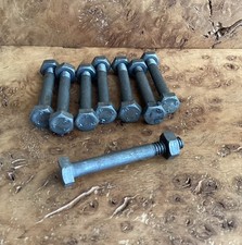 Vintage 1/4” BSW X 2” Whitworth Steel Hex Head Bolts And Nuts X 8