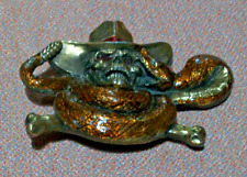 1# brass belt buckle skull & Snake