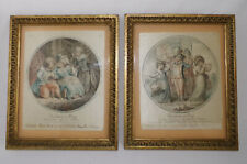 Lot 2 Wooden Framed Pictures Prints on Silk Children at Play 1st published 1782