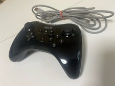 Official Nintendo Black Wii U Pro Wireless Controller & Original Charging Cable