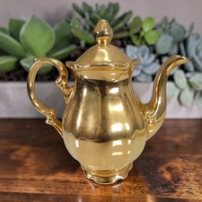 Vintage gold teapot - teapot, art