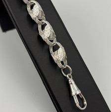 Large Silver Tulip Link Belcher Bracelet - 9 INCH  MEN'S / Women Belcher 925 Big