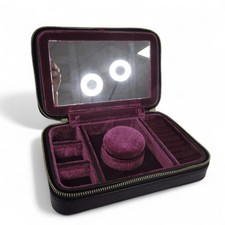 Annoushka Black Leather Jewellery Carrier Golden Box Velvet Interior Preloved