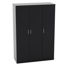 Modern Wardrobe Storage with 3 Door Hanging Rail Closet Bedroom Furniture