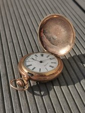 Antique 14ct Gold Plated American Waltham Pocket Watch in Elgin Case
