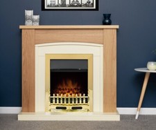 Electric fire oak cream - electric,