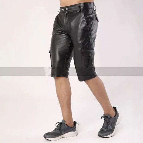 Leather shorts boxer black - shorts,