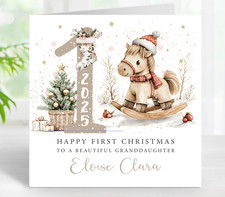 Personalised First 1st Christmas Card Snowman Granddaughter  Daughter Sister Nie