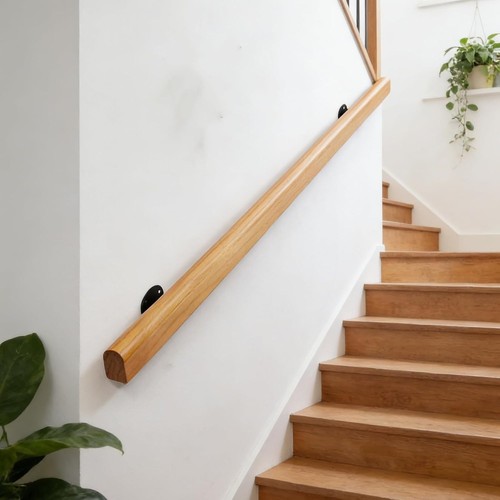 120cm wooden handrail stair - wooden,