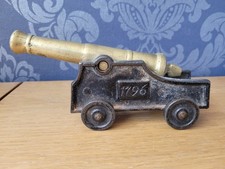 Brass & Cast Iron 1796 Cannon Ornament ( 1.2kg ) 8" X 3" approx