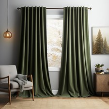 Blackout Velvet Curtain Thicken Drapes Pair of Thermal Window Curtain Bedroom UK
