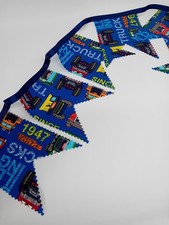 Truck bunting machinery garage blue bedroom party gift