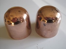PAIR ANTIQUE VICTORIAN DOMED TOP COPPER DARIOLE MOULD UNMARKED - 1 3/4" x 1 3/4"