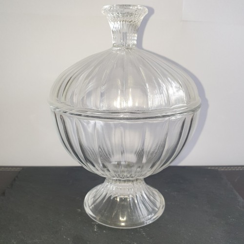 Vintage pressed glass - , pedestal